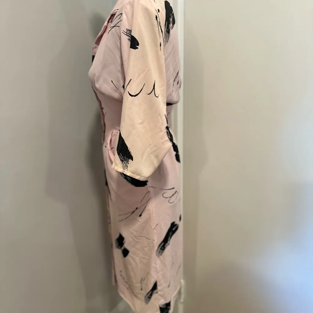 VTG 60s/70s Sz: 5/6 PV Rich Pink Abstract Button Down Dress. Pockets. Union made Size undefined - Image 15