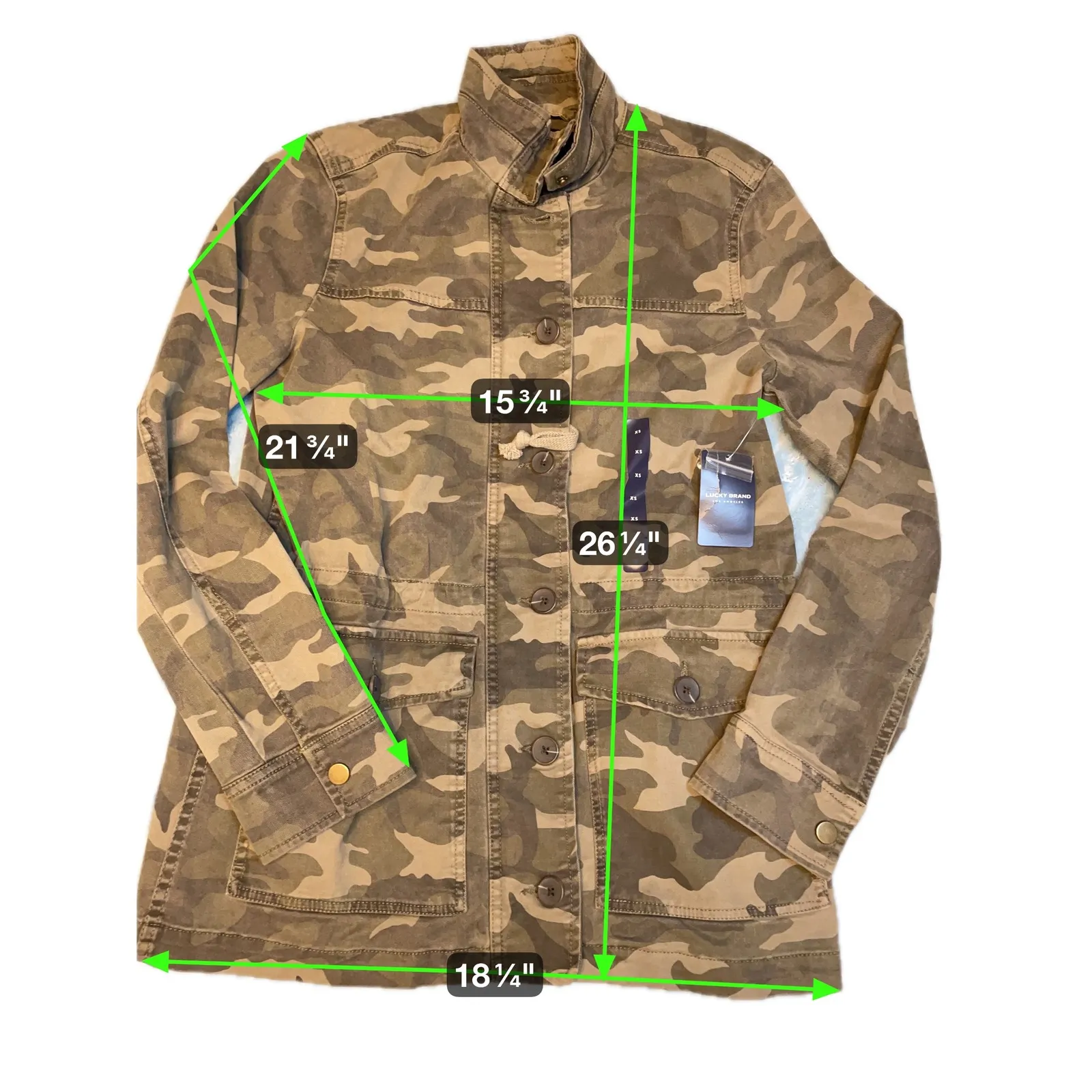 Lucky Brand Camo Utility Jacket Military Style Jacket Women's XS - Image 2