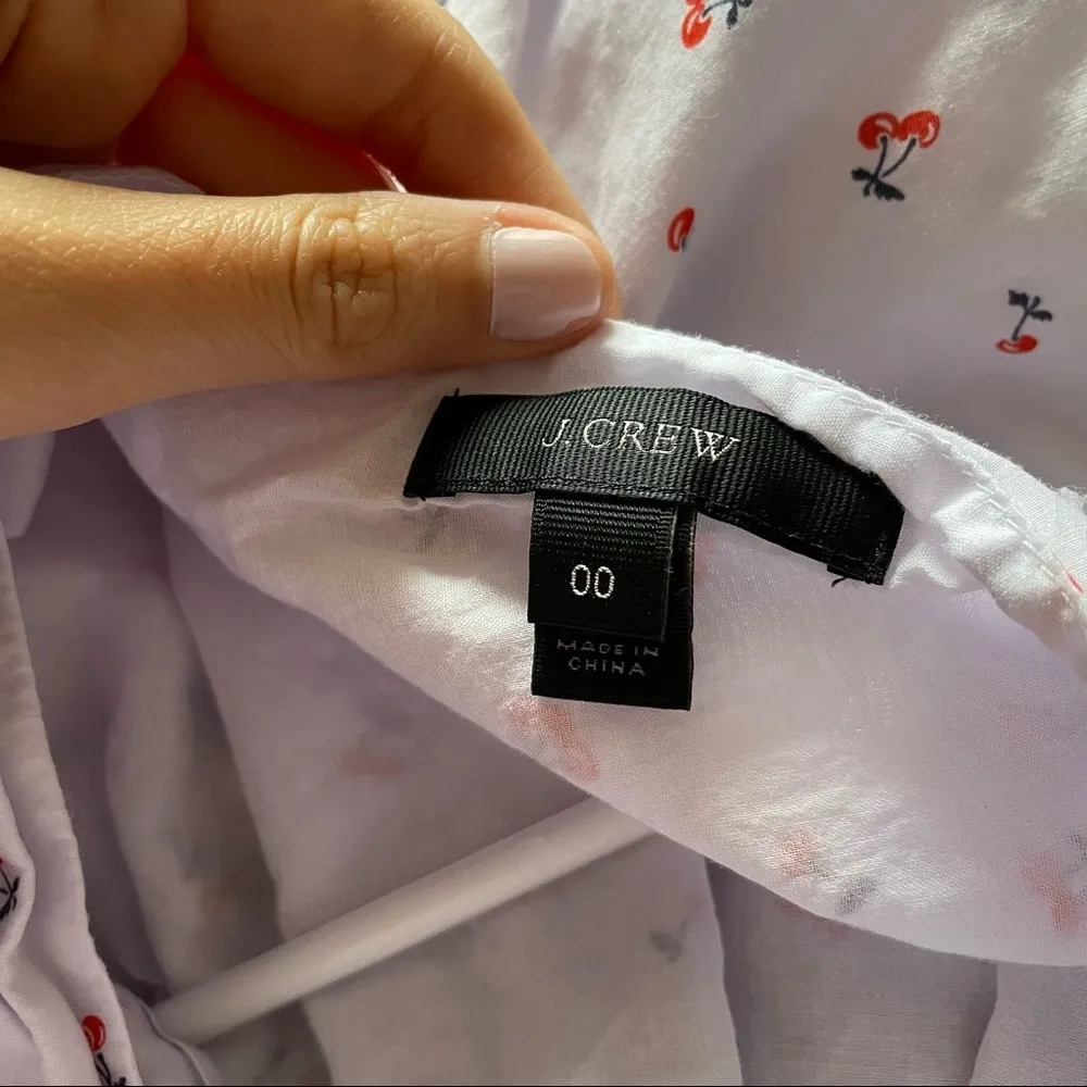 J.Crew fully lined cherries sleeveless top tie detail summer shirt flowy - Image 5