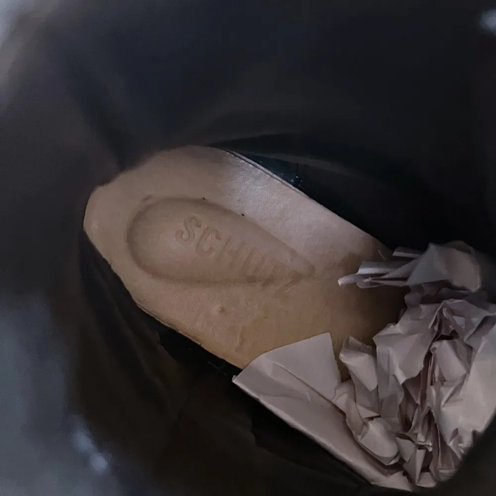 SCHUTZ • Marieta Studded Bootie ankle boot black croc embossed lace up combat - Image 6