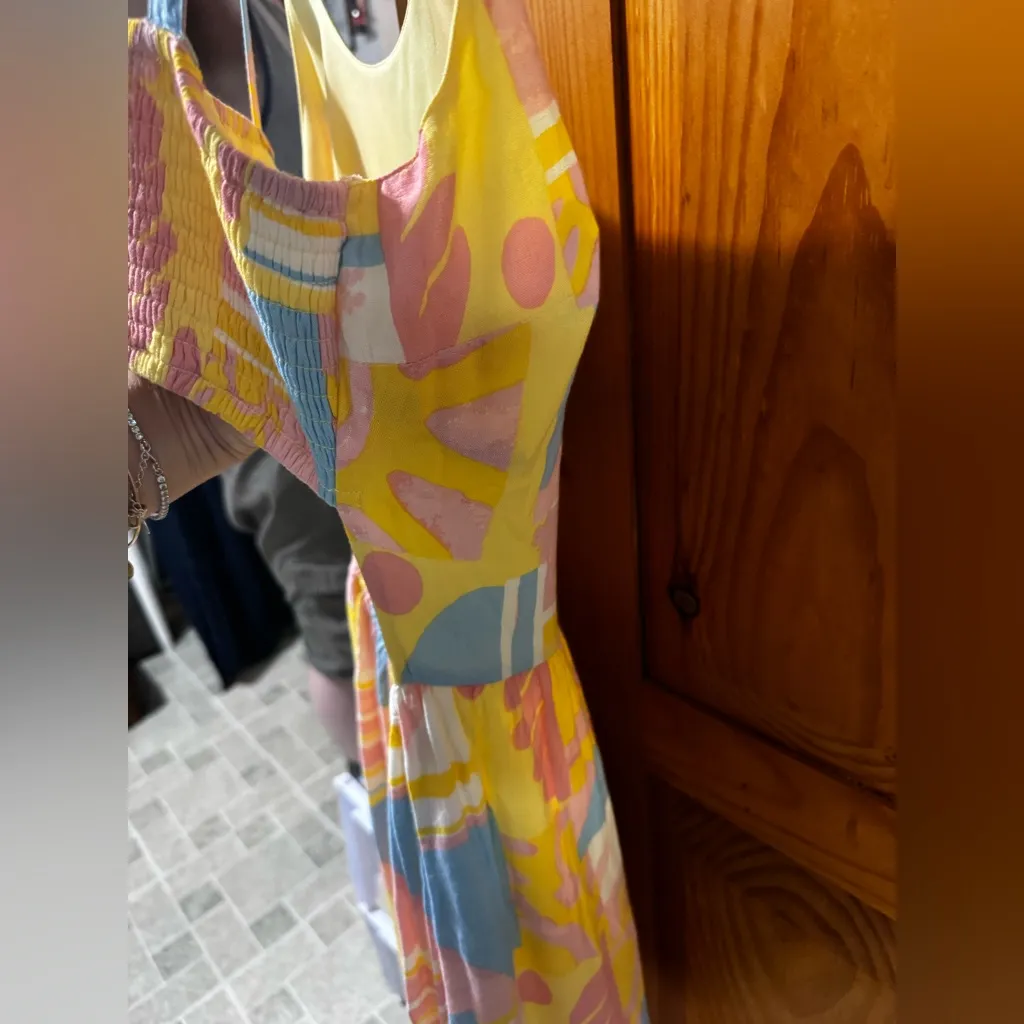 Jopsa Vibrant Abstract Pattern Maxi Dress Yellow Size 6 - Image 9