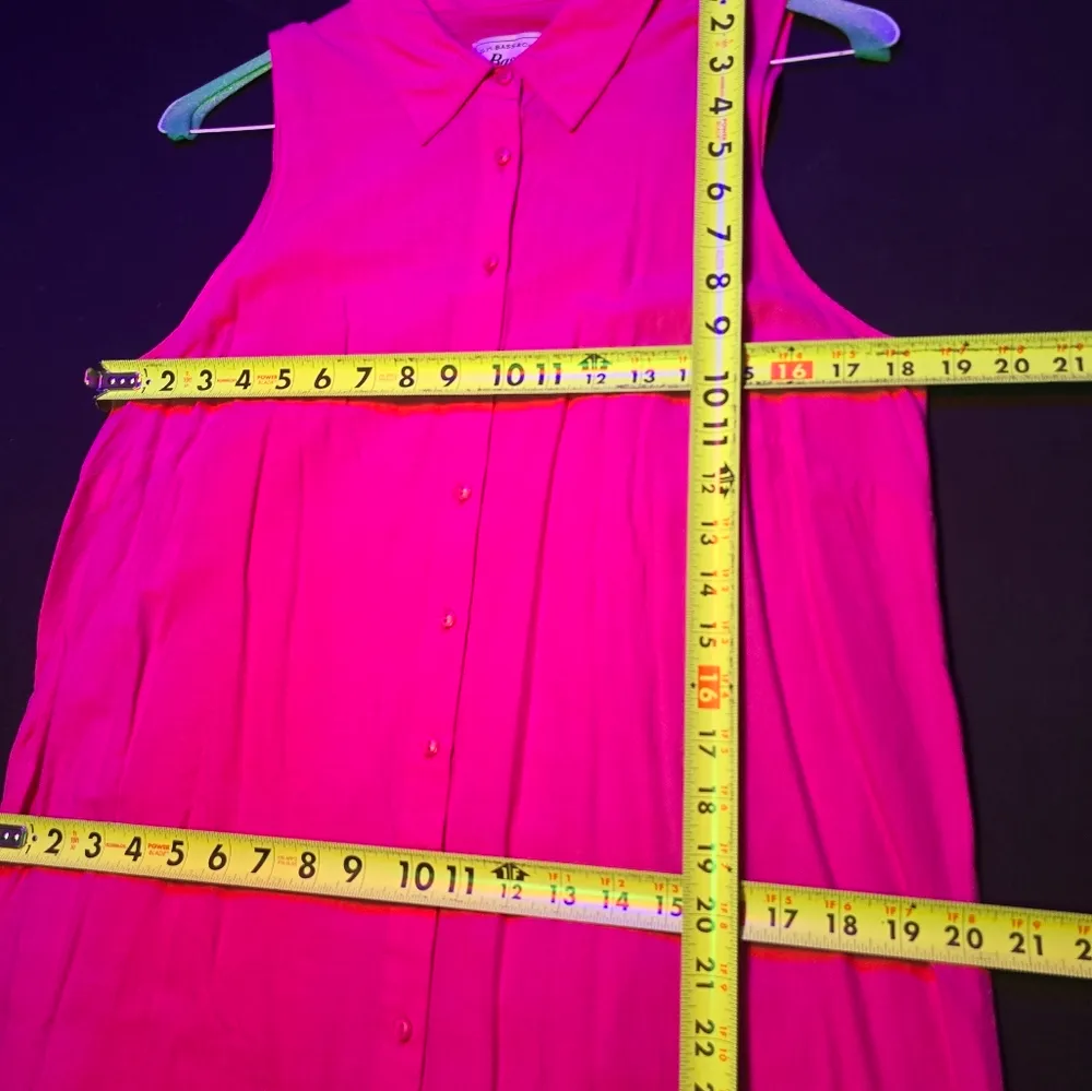 G.H. Bass & Co Womens Pink Cotton Sleeveless Button Down Knee Length Dress Large - Image 13