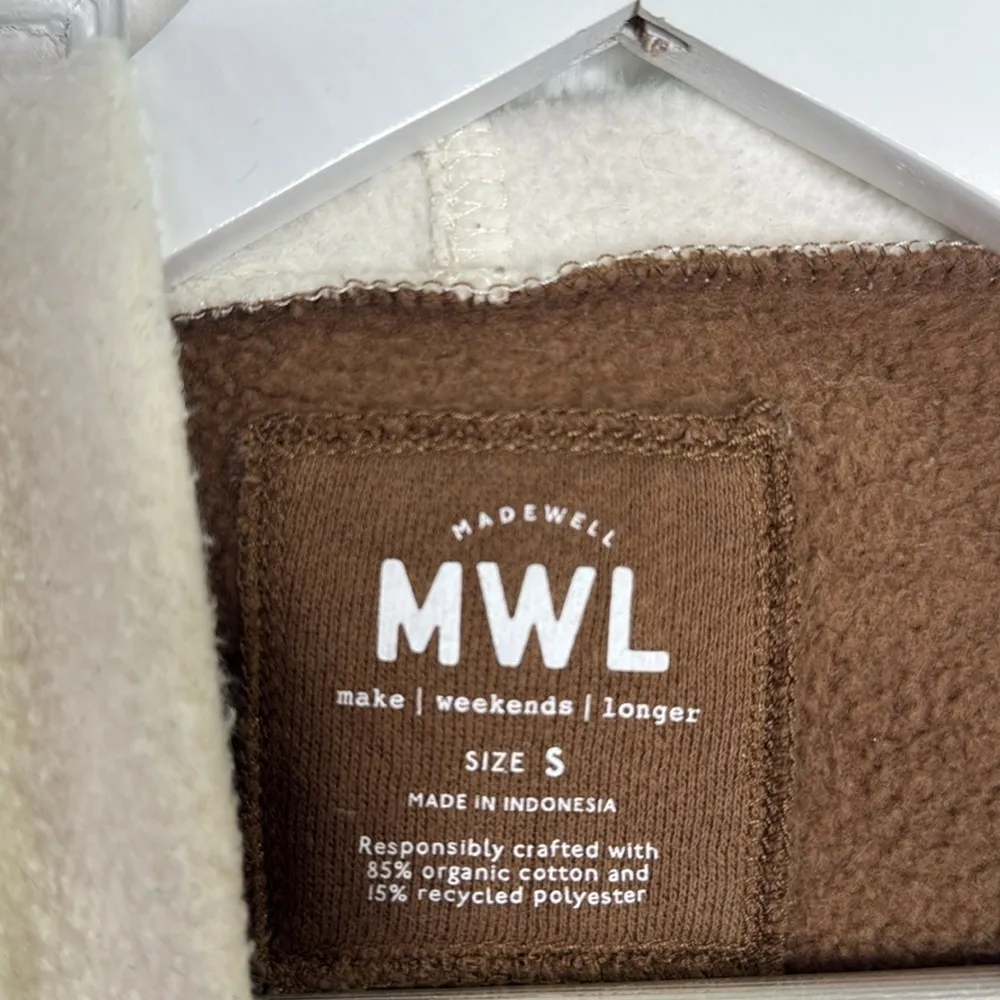 Madewell MWL Betterterry Side-Zip Hoodie Sweatshirt in Colorblock W1397 Sz S - Image 8