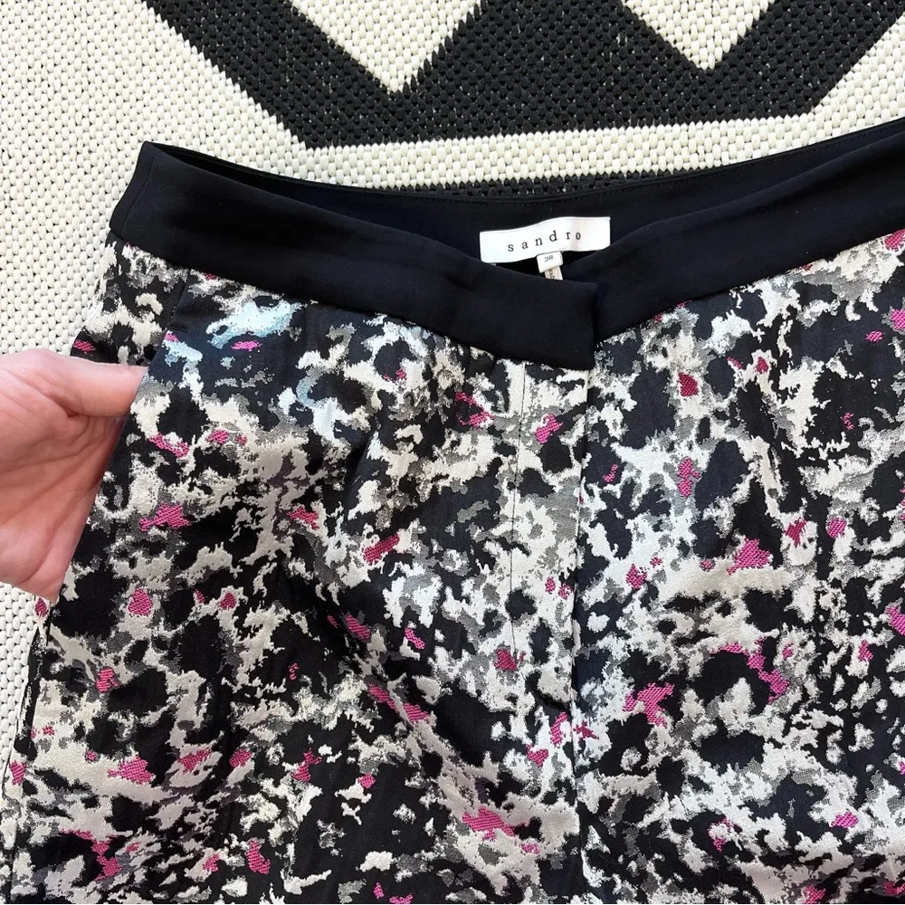 Paris Jacquard Metallic Printed Trousers Size 38 - Image 12