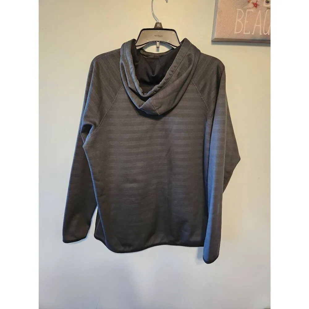 Nike Size XL Women's Gray Striped Cowl Neck Hoodie Hooded Sweatshirt - Image 3