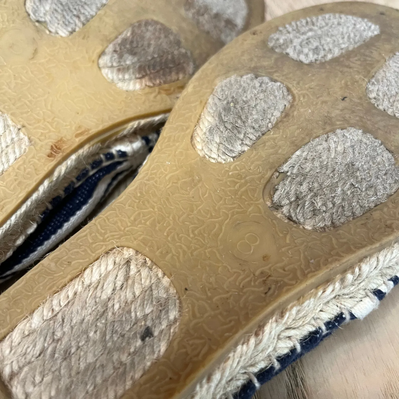 Tory Burch Canvas Striped Espadrille Slip On Red Navy Nautical Women’s Size 8 - Image 7