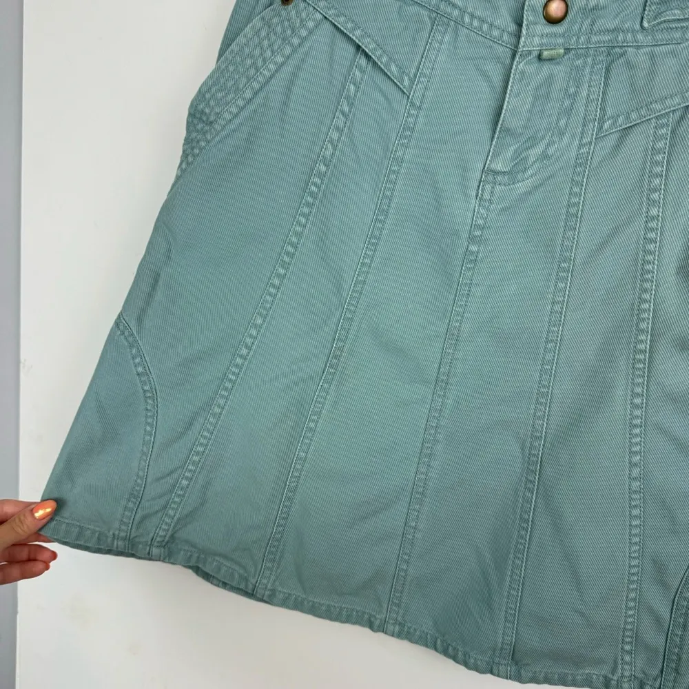 Marc Jacobs Denim Cargo Skirt Sz 2 Knee Length Seafoam Blue Green Cotton - Image 6