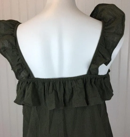 Army Green Ruffle Tank Top - Image 5