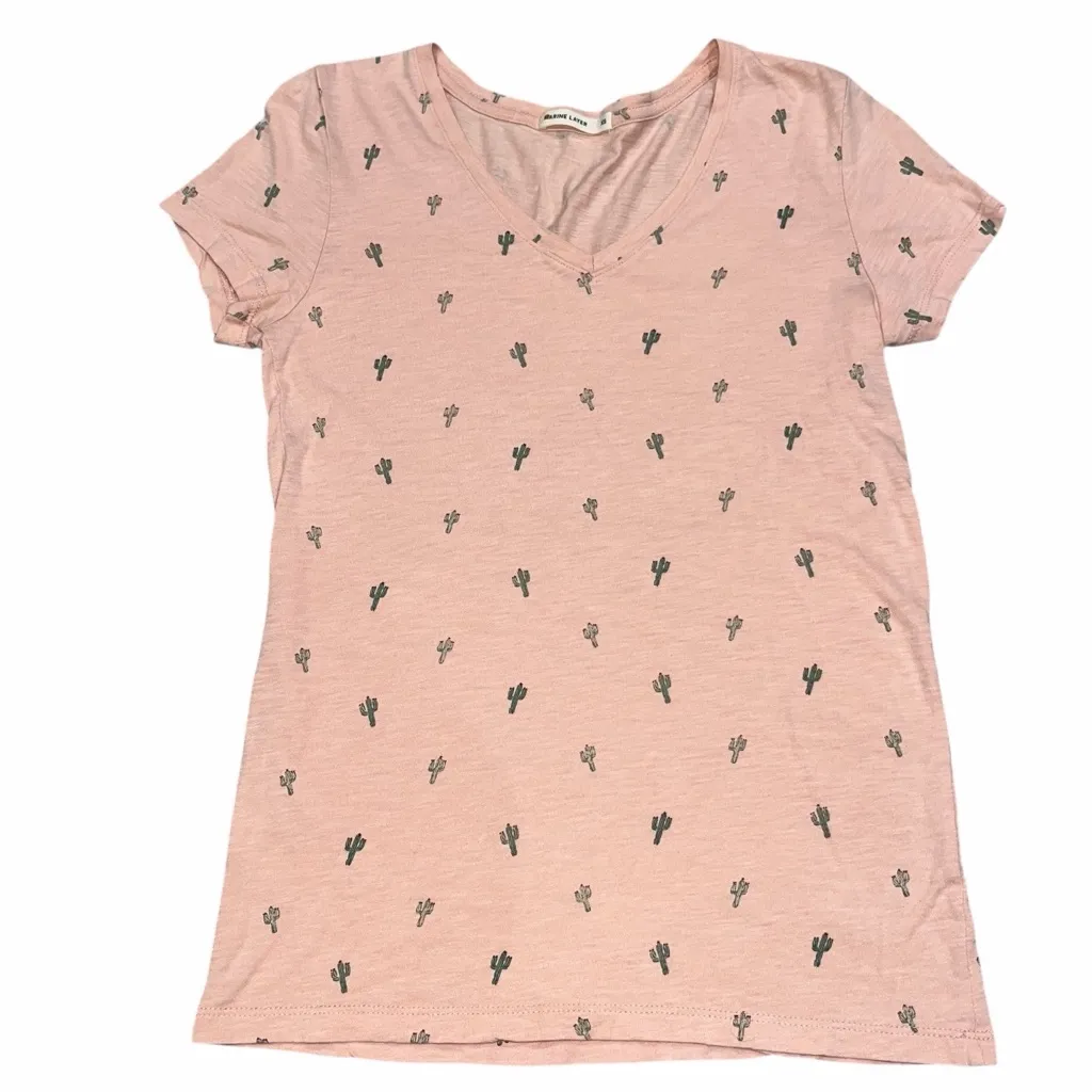 Marine Layer Peach Short Sleeve V Neck Cactus Tee T Shirt Top size XS - Image 5