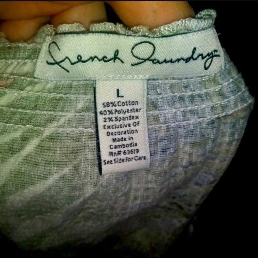 French Laundry  green fern Forest boho short sleeve blouse - Image 6