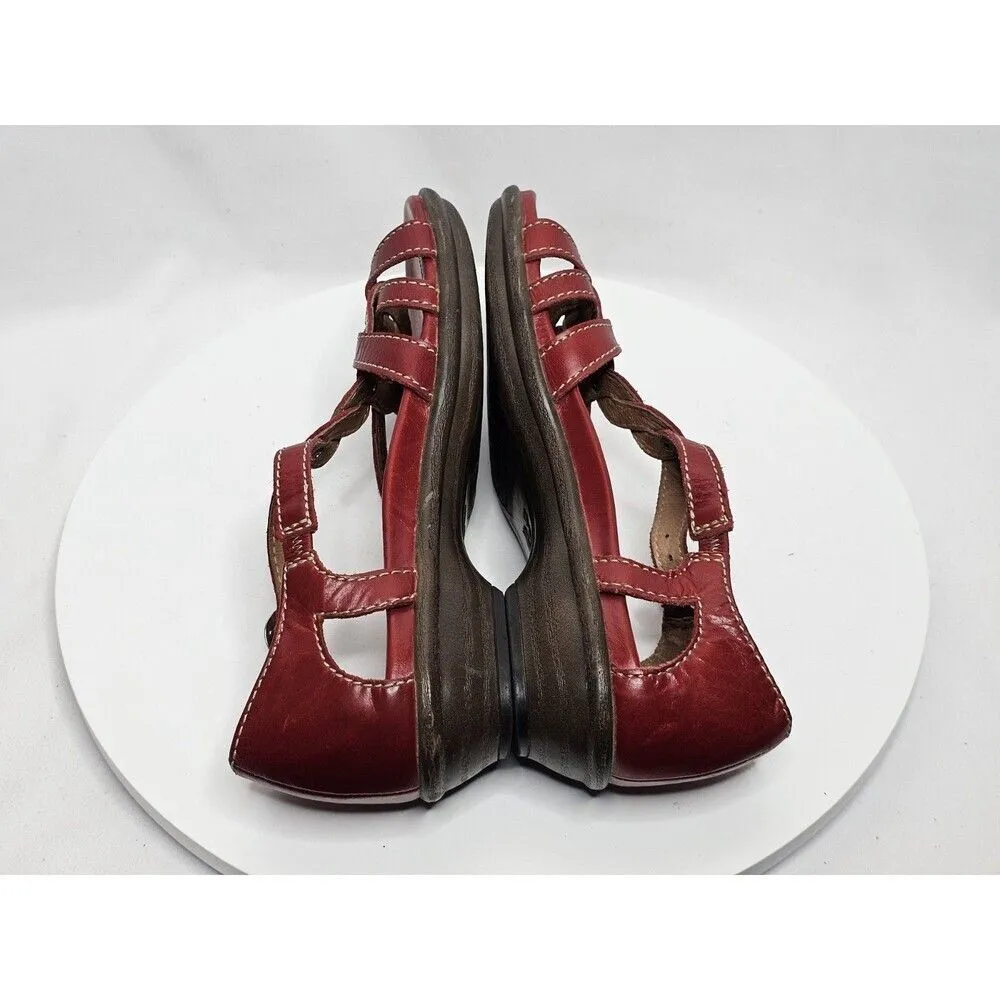 Dansko Red Leather Strappy Mary Jane Heel Sandals Womens Size US 5.5-6 EU 36 - Image 6
