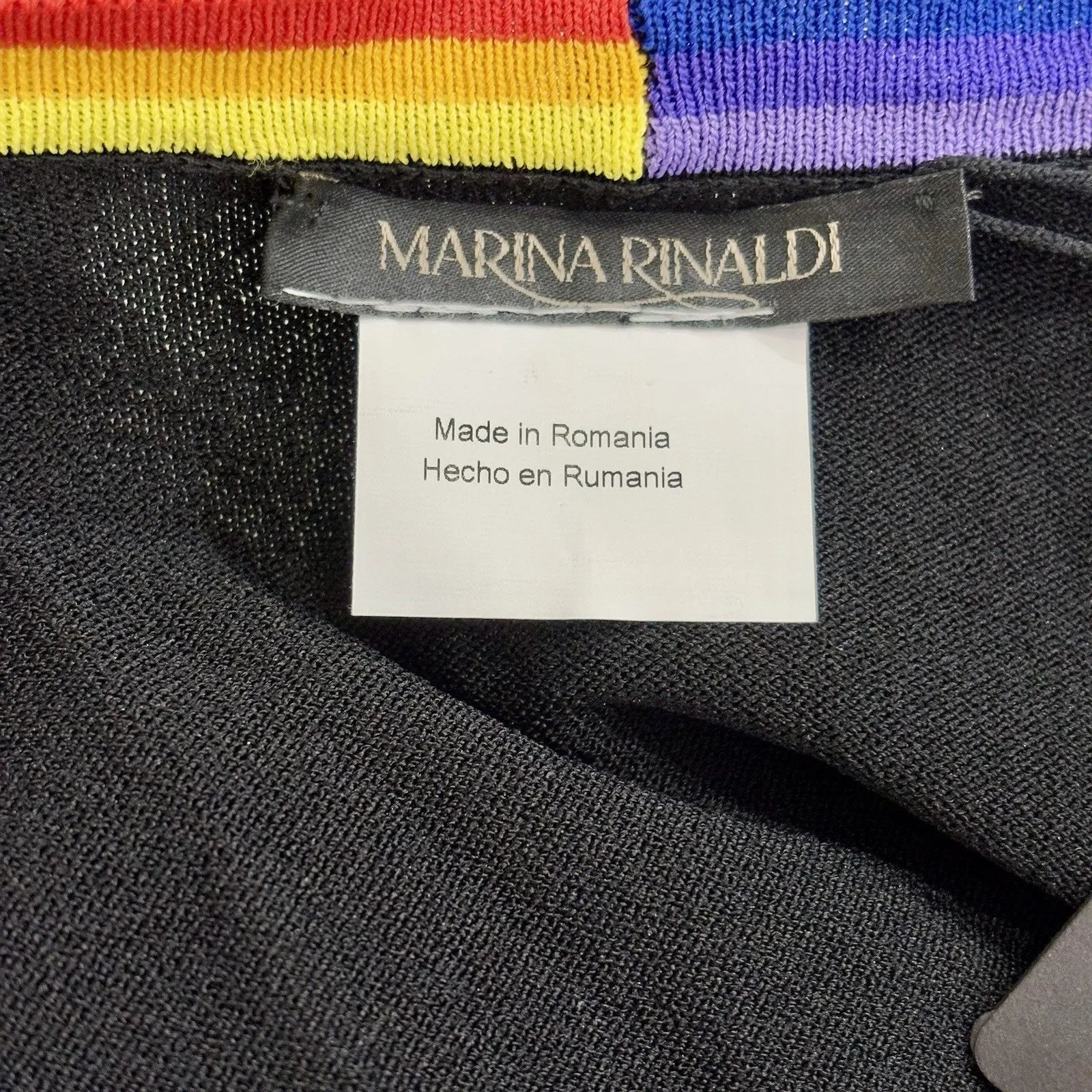 NWT Marina Rinaldi Size 2X Black Color Block Striped Sweater Set Max Mara $975 - Image 3