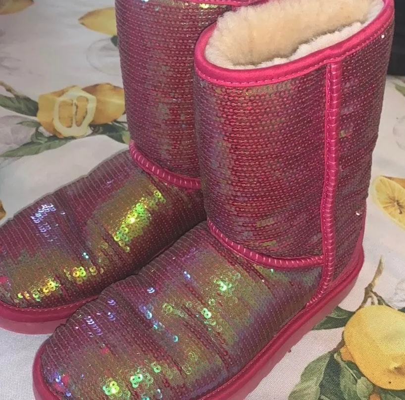 UGG Pink Short Sequin  Boots - Image 2