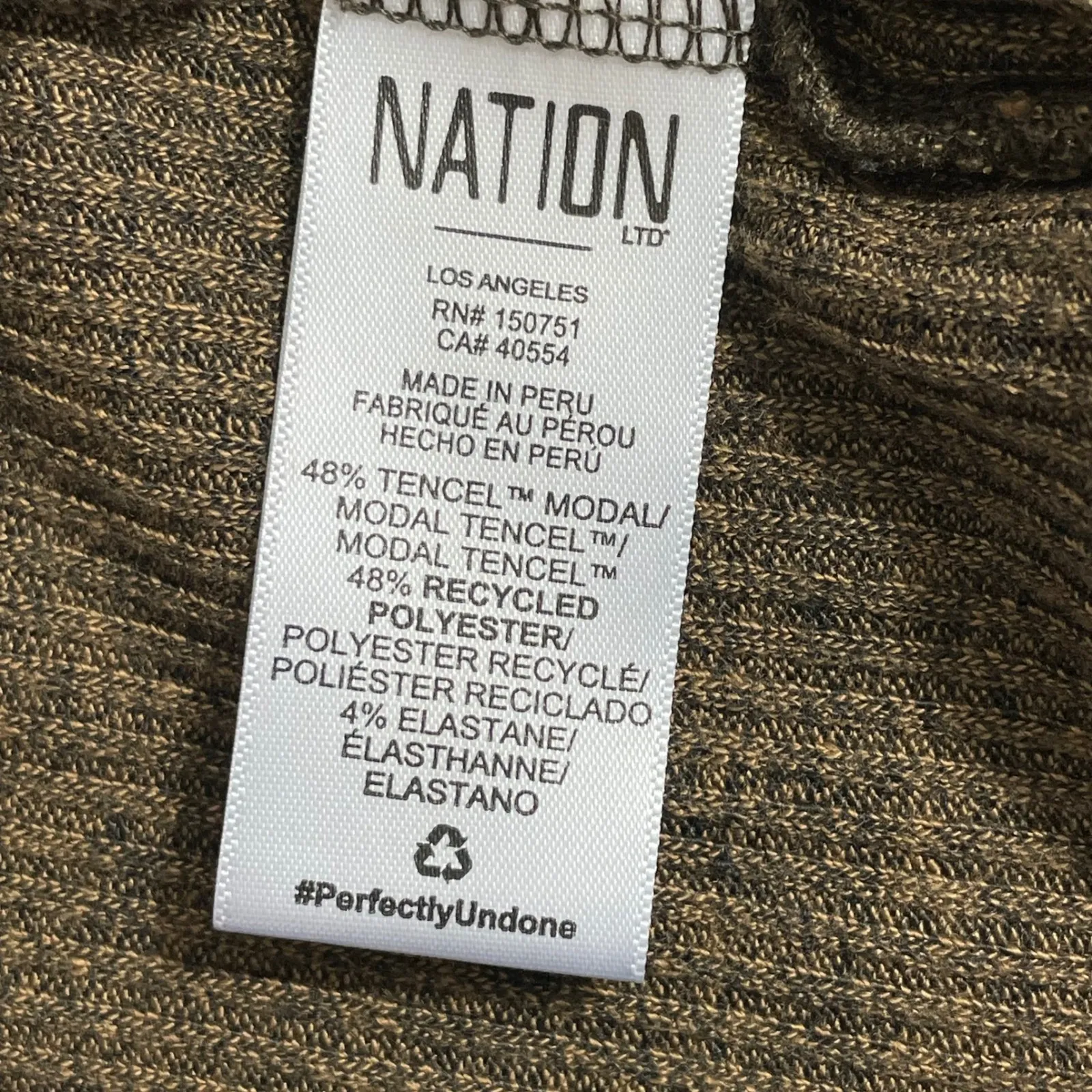 Nation LTD Bodega Luxe Long John Women's Knit Lounge Pants Size M Marled Brown - Image 7