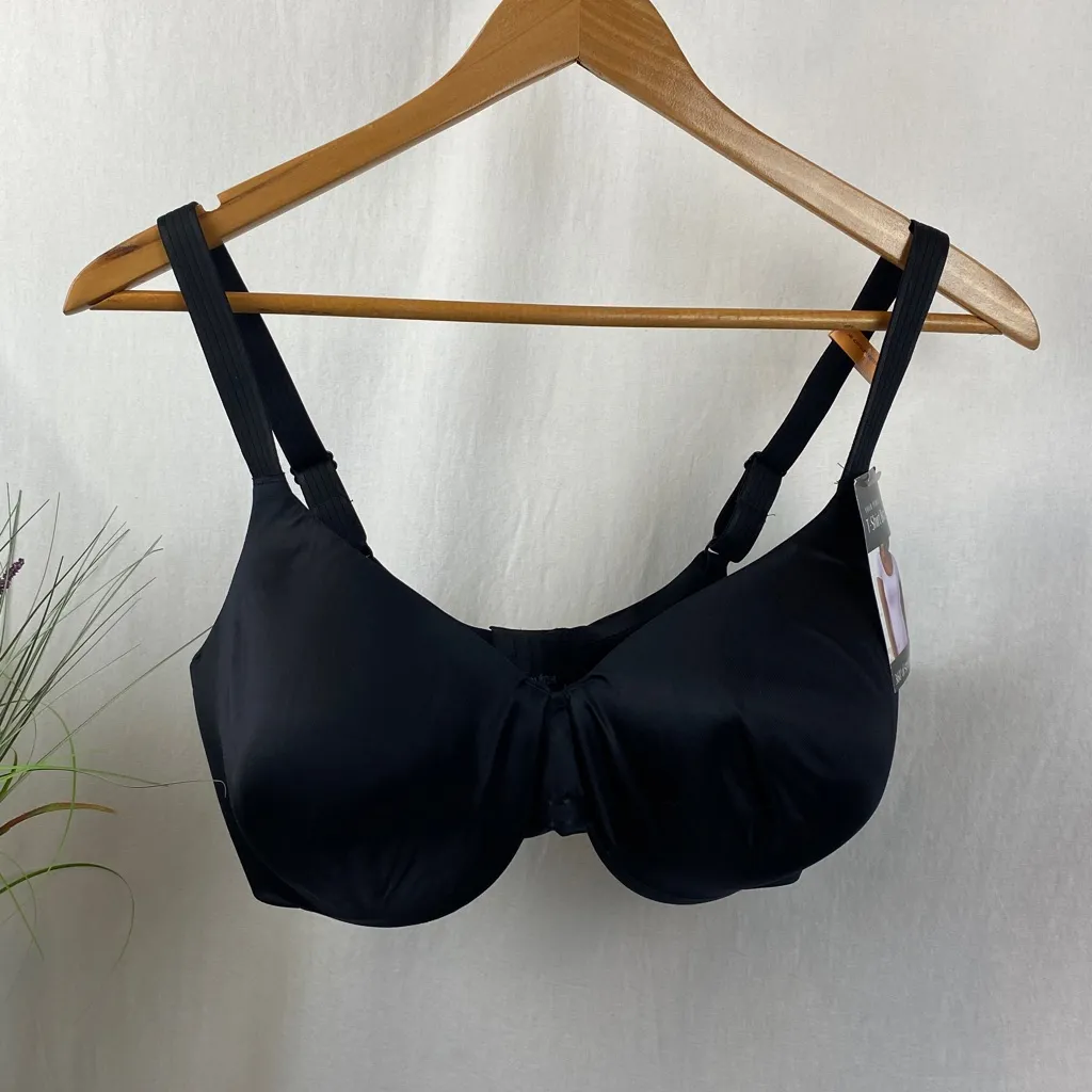 Bali Black DF3W11 One Smooth U Underwire Bra NEW 38DD - Image 2