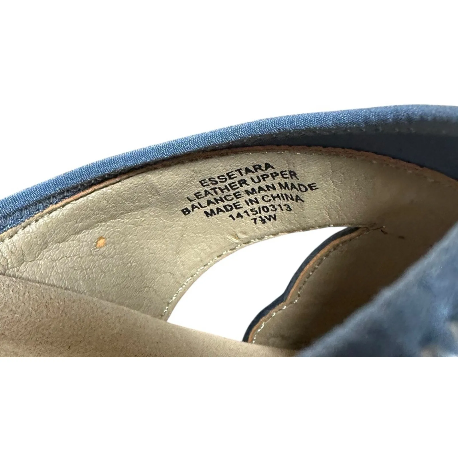 Womens Easy Spirit Setara Leather Slide Sandals Comfort Denim Blue 7.5 W - Image 7