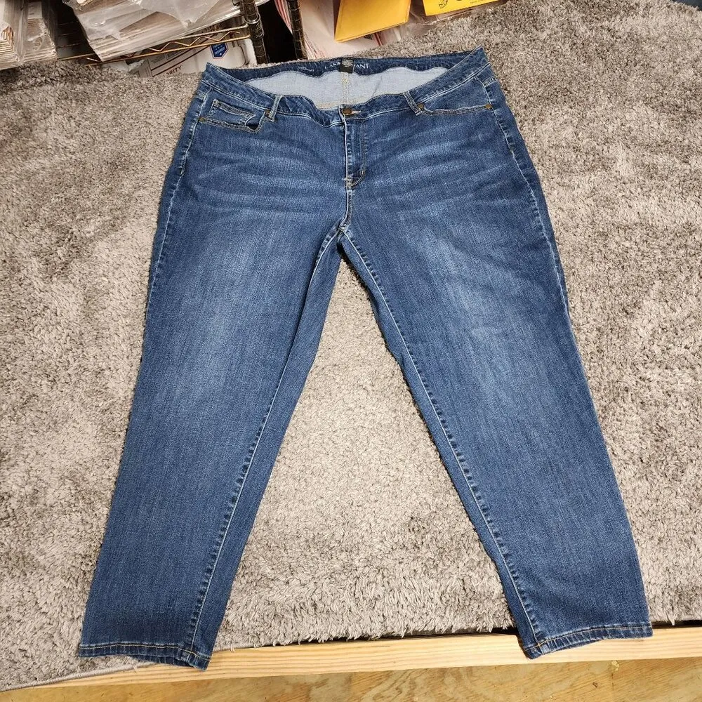 Lane Bryant Jeans Size 24 Low Rise Straight Leg Denim Zipper Front Back Pockets - Image 2