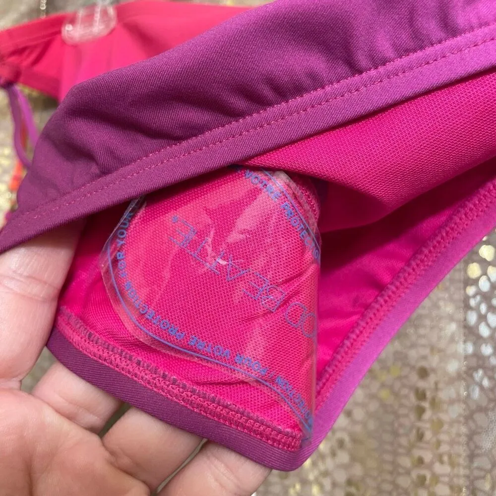 Bleu Rod Beattie Cotton On Pink Purple Ombre Tassel Bikini Set Large/12 NWT - Image 8