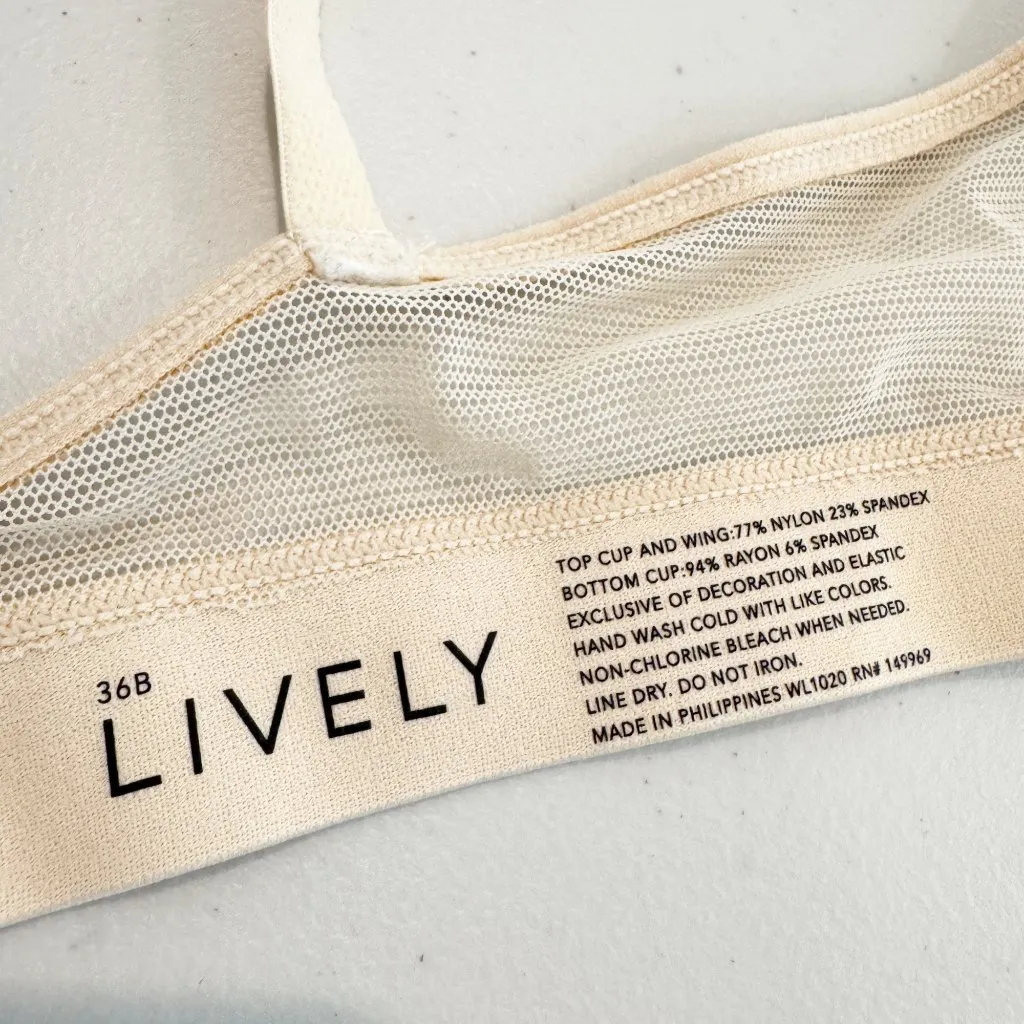 Lively All Day Plunge Wireless Adjustable Bra Soft Convertible Racerback Tan 36B Size undefined - Image 9