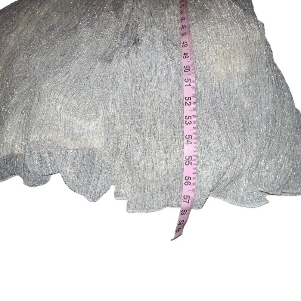 LINI KATHERINE DRESS CHAMPAGNE GLITTER MAXI FORMAL GOWN SLEEVELESS V NECK MEDIUM - Image 8