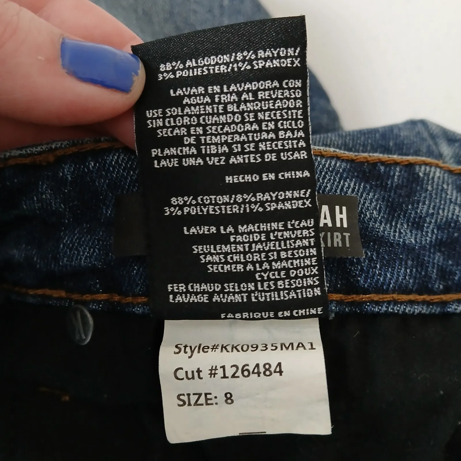 KUT from the Kloth Denim Skirt Women's Size 8 Pencil Distressed Raw Hem - Image 11