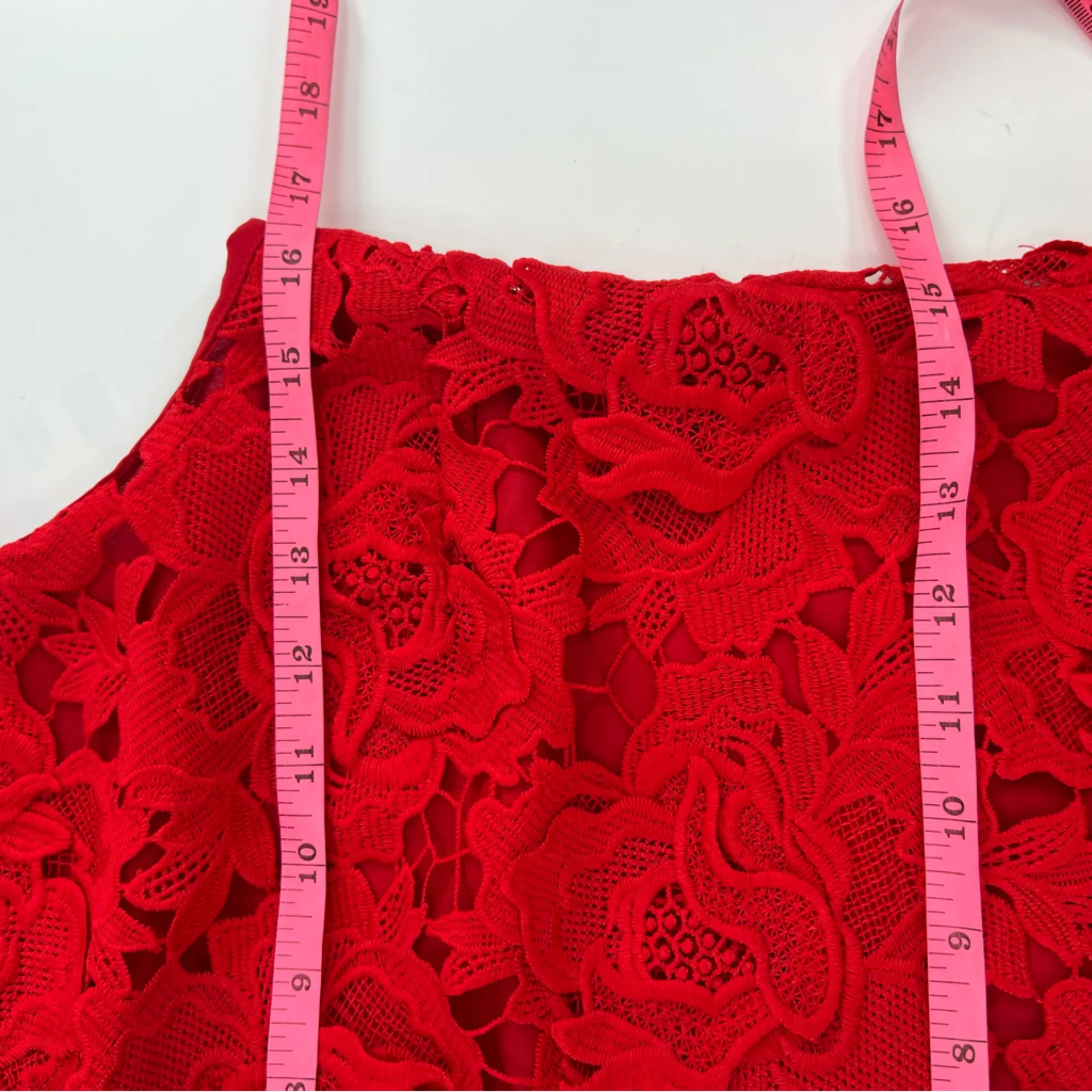 J. CREW COLLECTION Luxe Lace Sleeveless Cocktail Dress Sz 2 3D floral red - Image 6