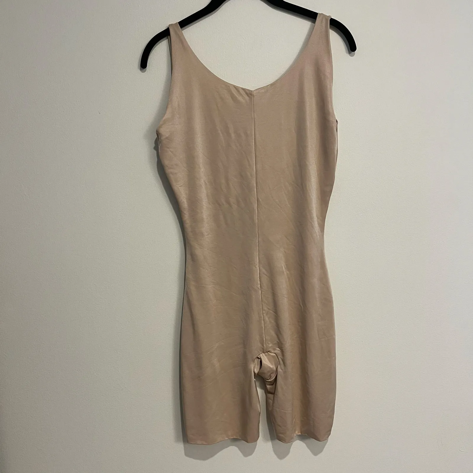 Spanx Bodysuit Power Conceal-Her Mid-Thigh Open Bust Beige Plus Size 1X - Image 2