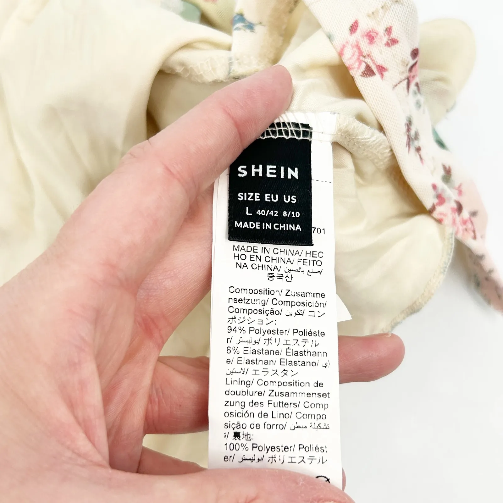 SHEIN Womens Festival Cottagecore Patchwork Dainty Floral Mesh Ruched Tube Top L - Image 5