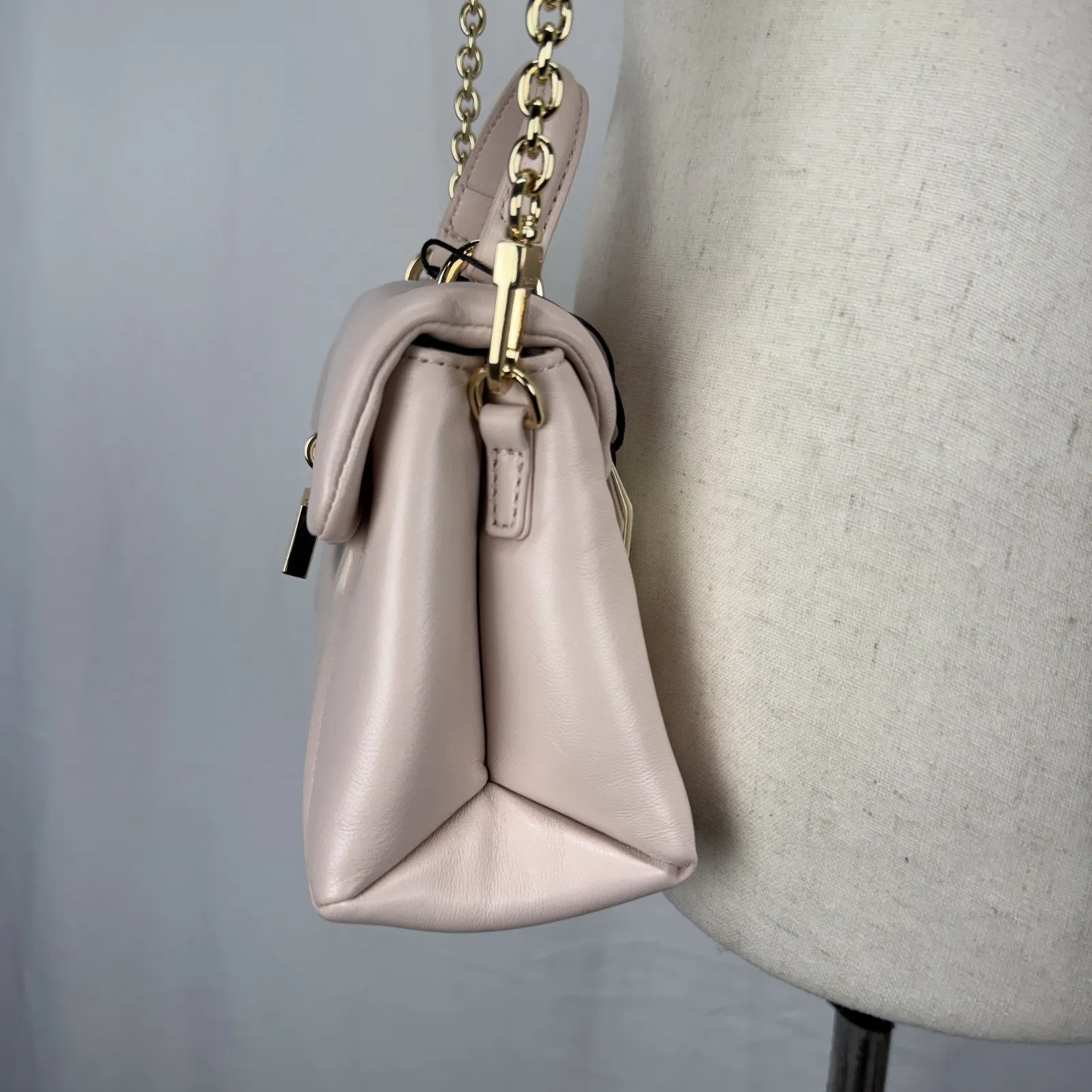 Ted Baker London Poppy Top Handle Satchel Bag Purse Crossbody Strap Pink Leather - Image 3