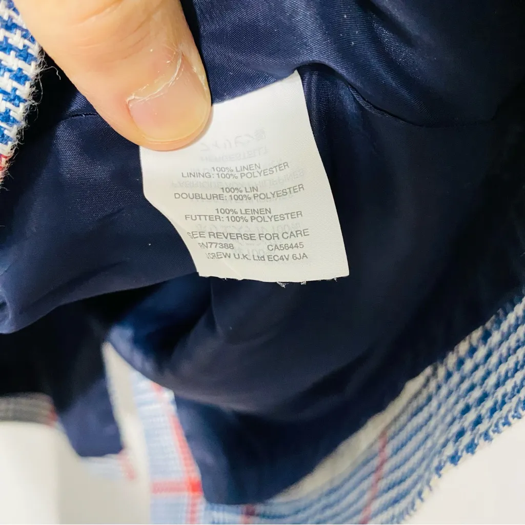 J.Crew  Houndstooth Plaid Linen Shift Dress - Image 8