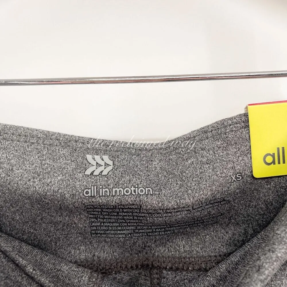 2/$30 All in Motion Mid Rise Athletic Capri Cropped Leggings Heather Grey - Image 10