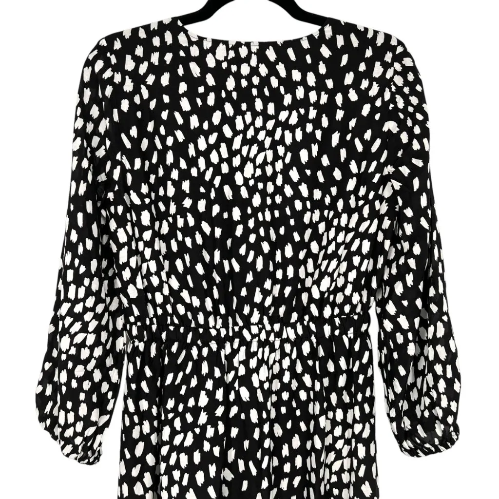 Vineyard Vines Polka Dot Dress A-Line Dress Black White Size XS - Image 4