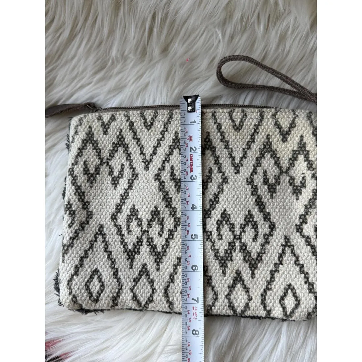 Maya Bags Textured Clutch with Animal Print Accent Black - Image 7