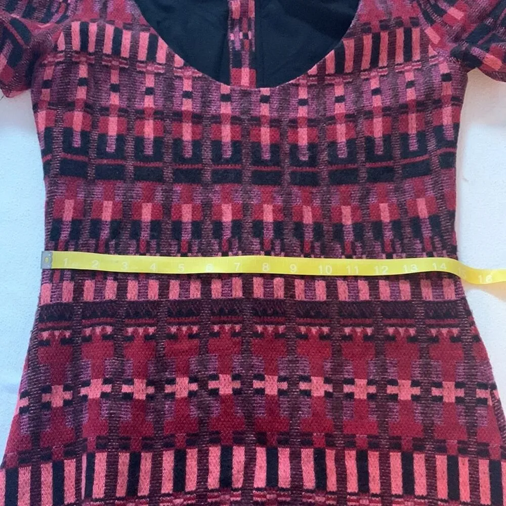 Korovilas anthropologe womens large isabell dress burgundy picasso print red woo - Image 15