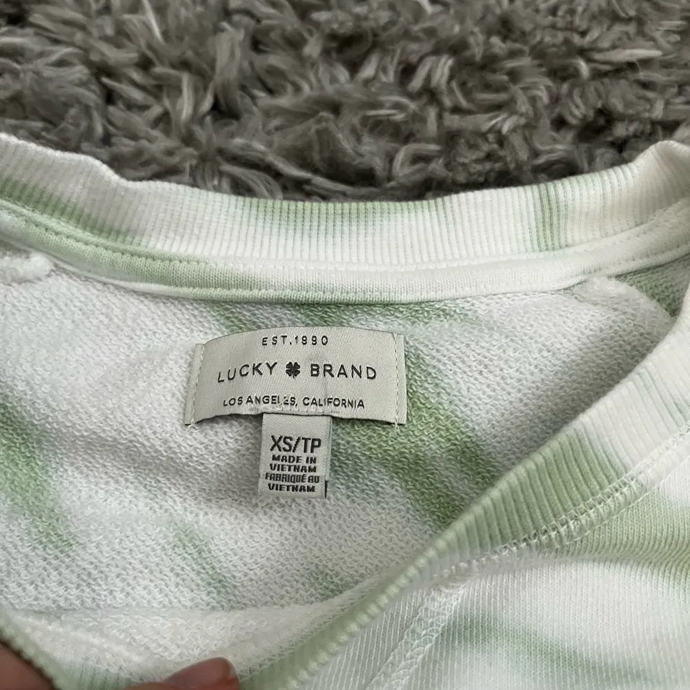 Lucky Brand mint green and white tye die pull over crewneck size xs - Image 2