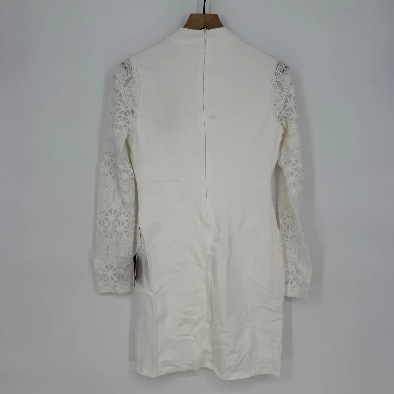 Lulus Lace Up Your Sleeve White Lace Long Sleeve Bodycon Dress Size M Size M - Image 9