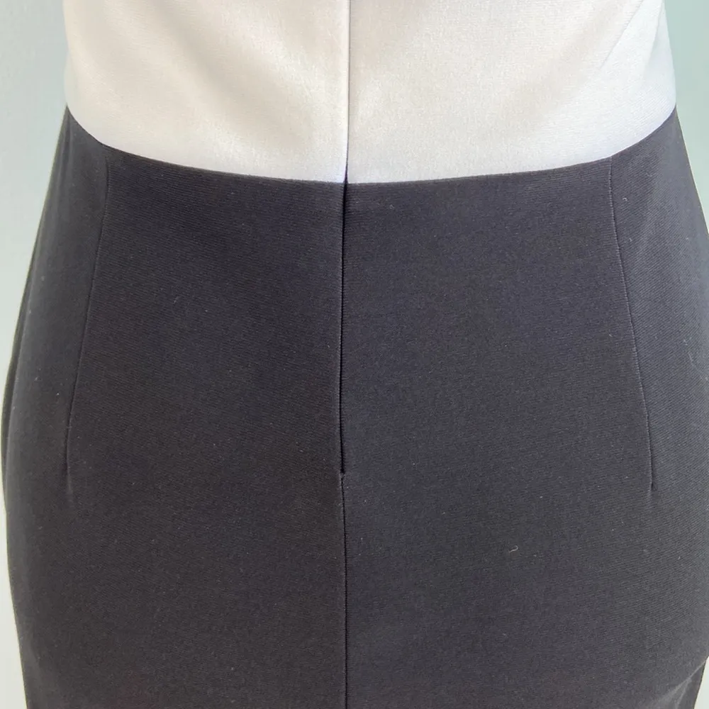 Joseph Ribkoff Sheath Dress Black White Dress Geometric High Neck Sz 4 - Image 11