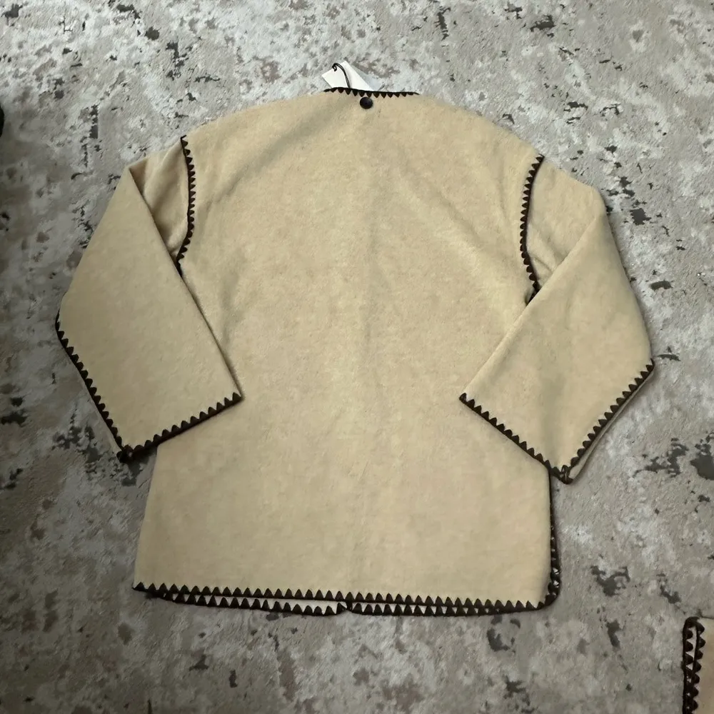 Elan Puna Blanket Jacket Size Small NWT - Tan/Brown - Image 3