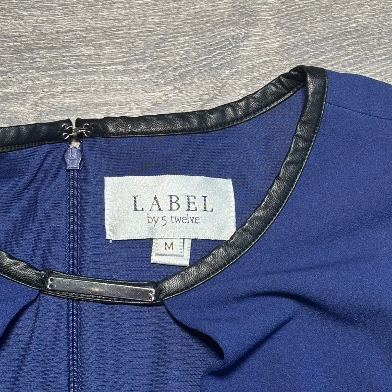 Label by 5 Twelve Womens Blue Sleeveless Sheath Dress Business Casual Office Med - Image 3