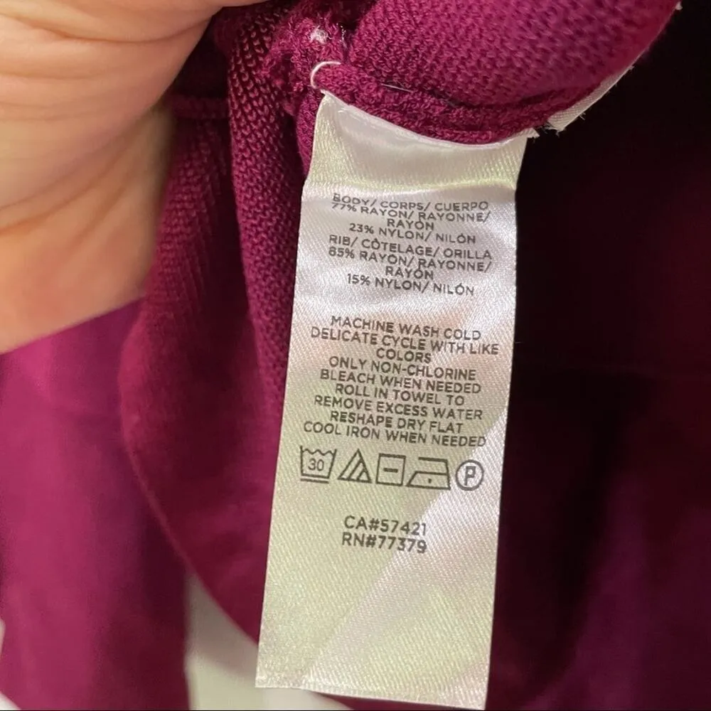 Ann Taylor Purple Bell Sleeve Peplum Blouse Shirt Womens S Preppy Office Work - Image 4