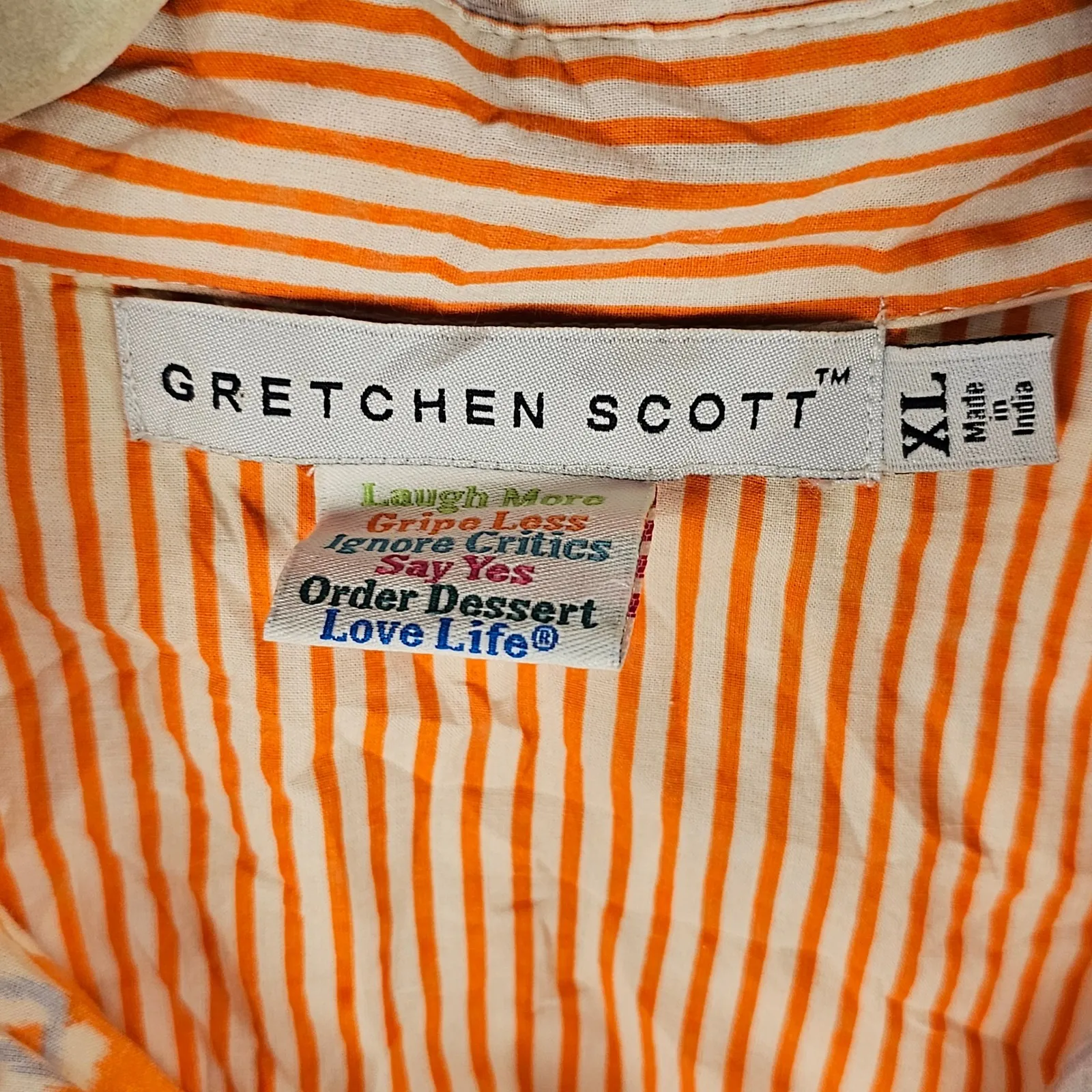 Gretchen Scott Womens Blue Orange Long‎ Sleeve Shirt Dress XL - Image 4