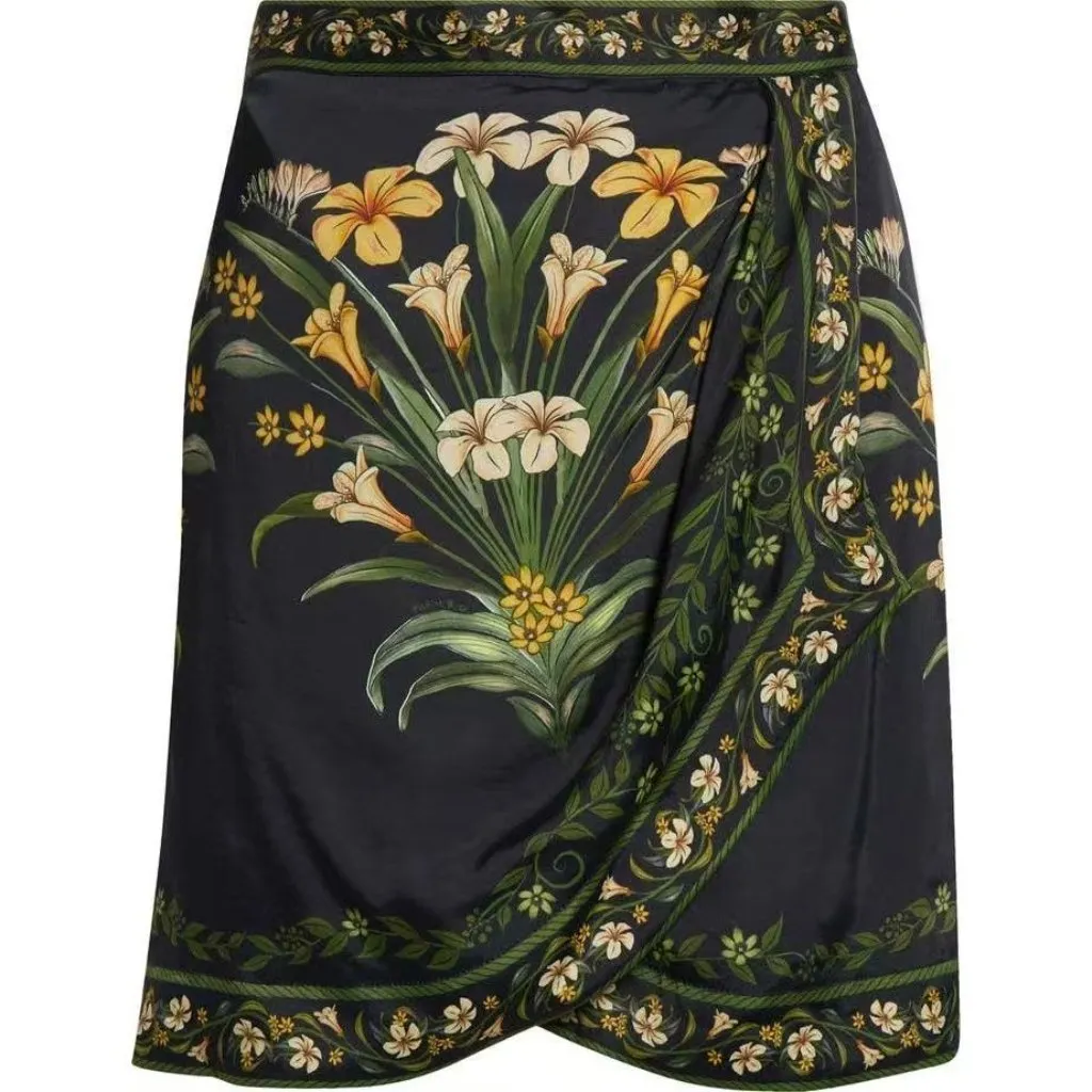 NWOT Farm Rio Flowers Arch Wrap Front Floral Flowers Mini Skirt Size XS - Image 4