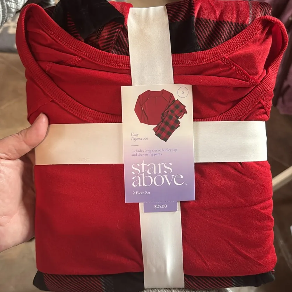 NWT Stars Above Cozy Pajama Set Henley Top & Drawstring Pants Size Small - Image 2