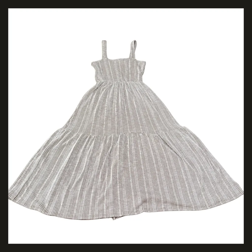 Caution to the Wind Striped Button Front Tiered Midi Sundress Women’s Small EUC - Image 3