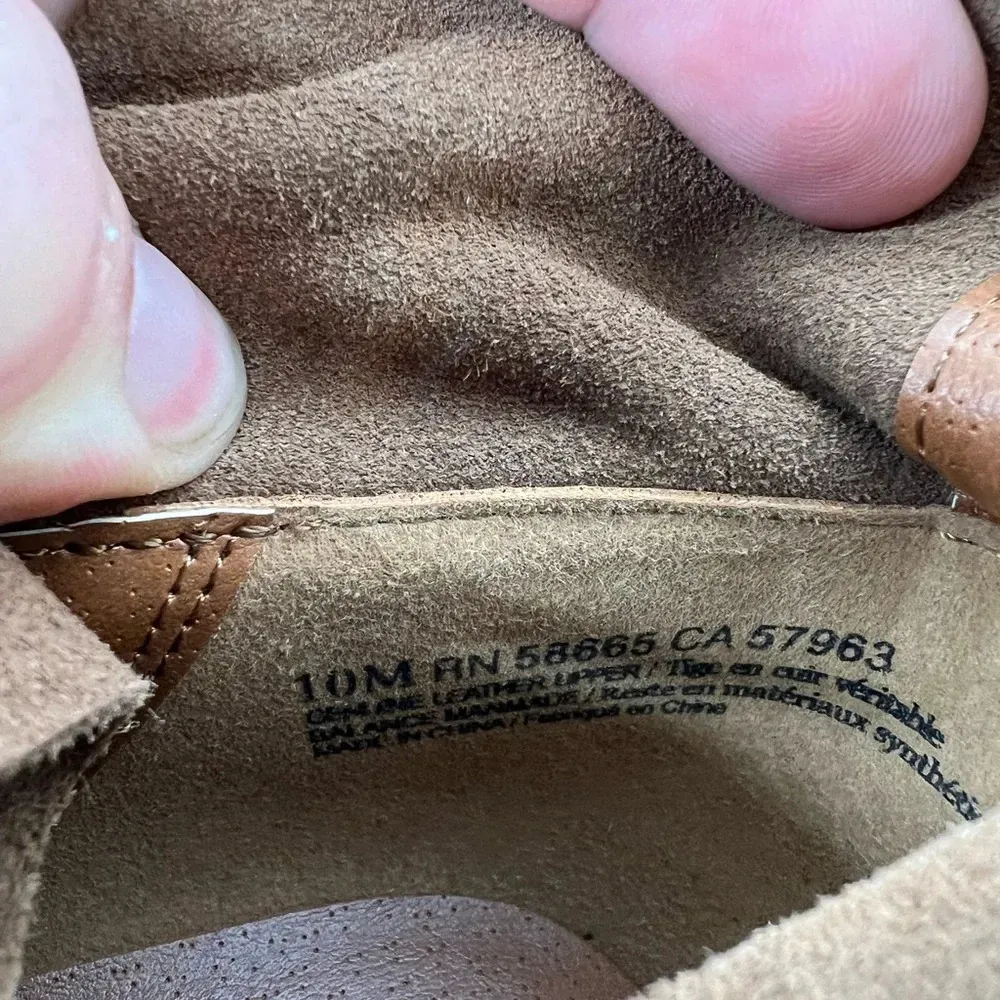 BP Women's Tan Suede Foldover Block Heel Ankle Booties Size 10M - Image 7