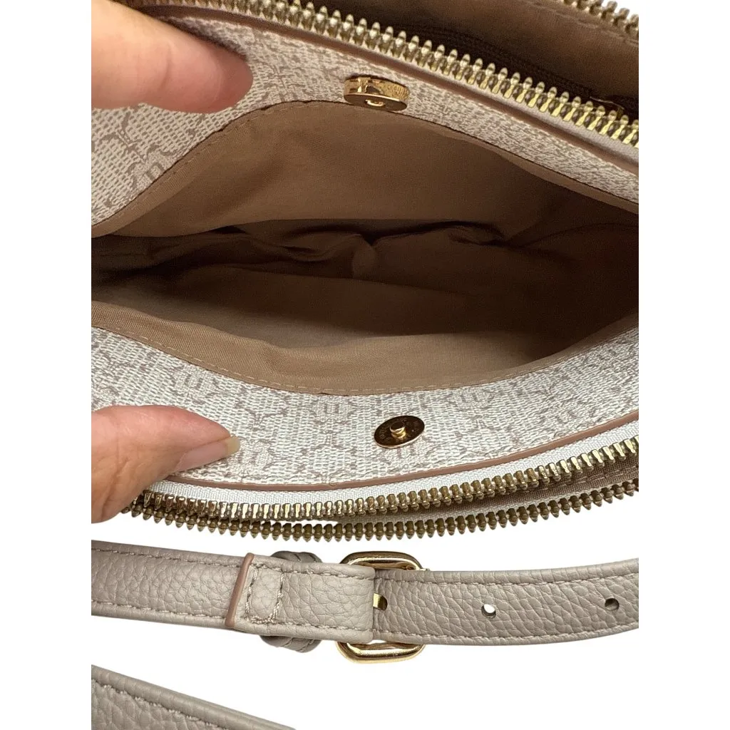 Nanette Lepore Crossbody Bag Beige Monogrammed Canvas & Faux Leather - Image 7