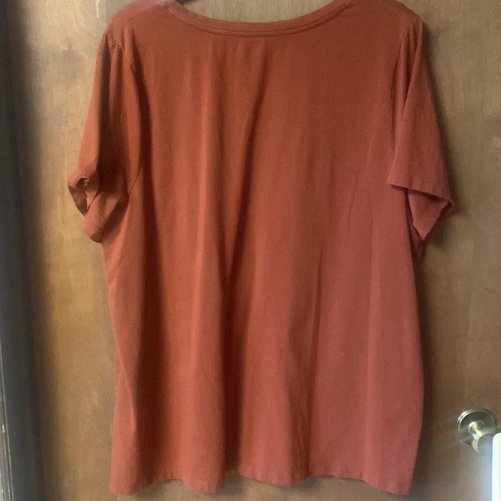 Brown solid tshirt by Ava Viv size 2x - Image 2