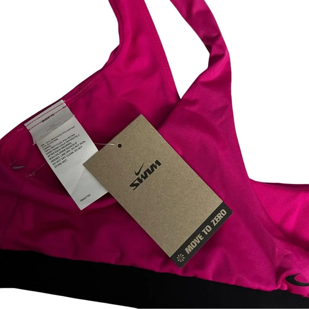 Nike Women's Athletic  Swim Pink Bikini Top Swoosh Logo Sz XL - Image 7