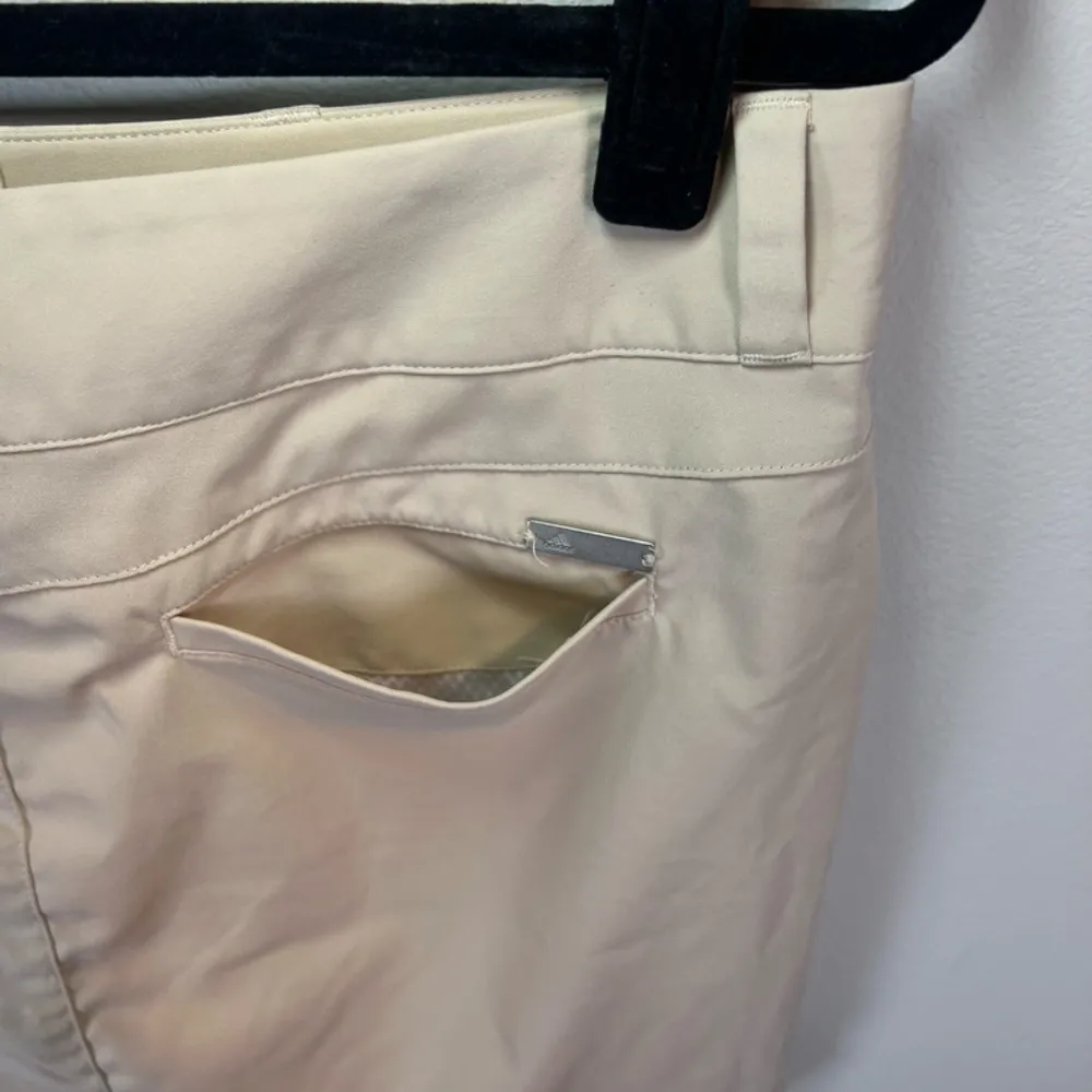 Adidas Golf Skort Beige Stripe Logo Stretch Sport Pickleball Tennis Womens Sz 10 - Image 10