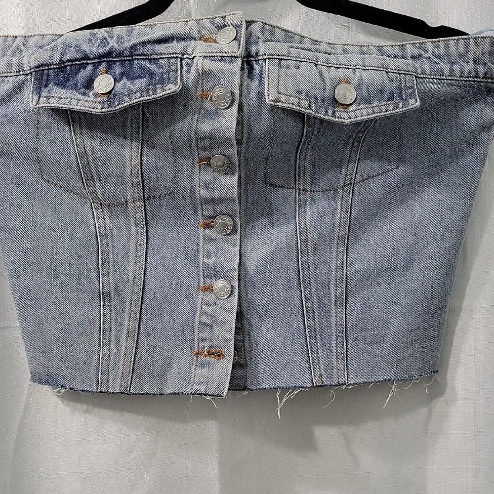 BUCKETLIST Blue Denim Top Size L Size L - Image 3